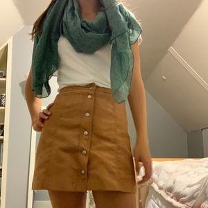 Teal scarf with red and purple polkadots